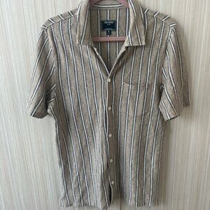 Todd Snyder Taupe/Black Mens Shirt Med